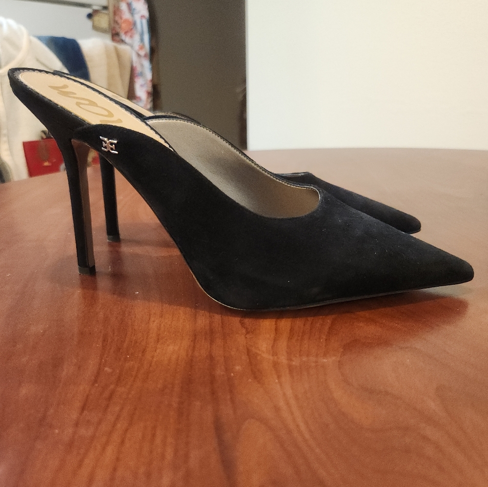 Like New Sam Edelman Black Suede Heels